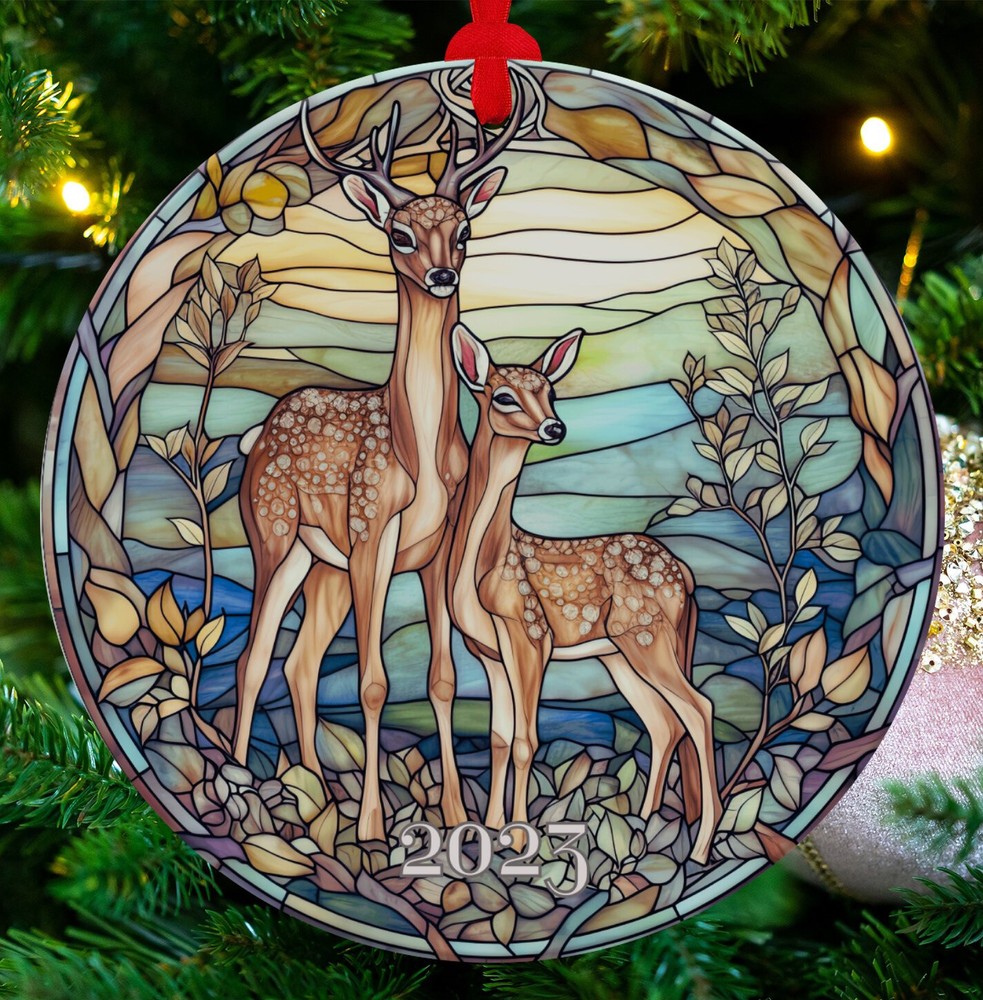 Ceramic Deer Ornament Reindeer Ornament Christmas Decoration Holiday Gift Idea