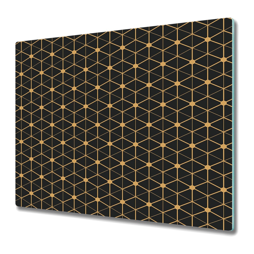 Glass Induction Ceramic Hob Cover Hexagonal Connection yellow and black 60x52