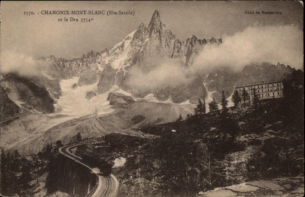 Mont Blanc Chamonix Haute Savoie France vintage postcard a476