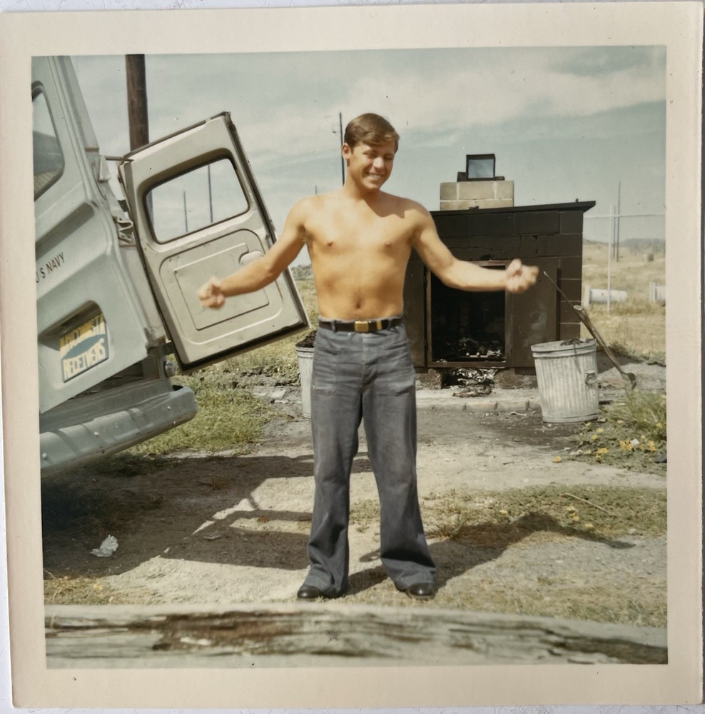 Vintage Photo Handsome Shirtless Man Hunky Stud Gay Interest 1960s Snapshot