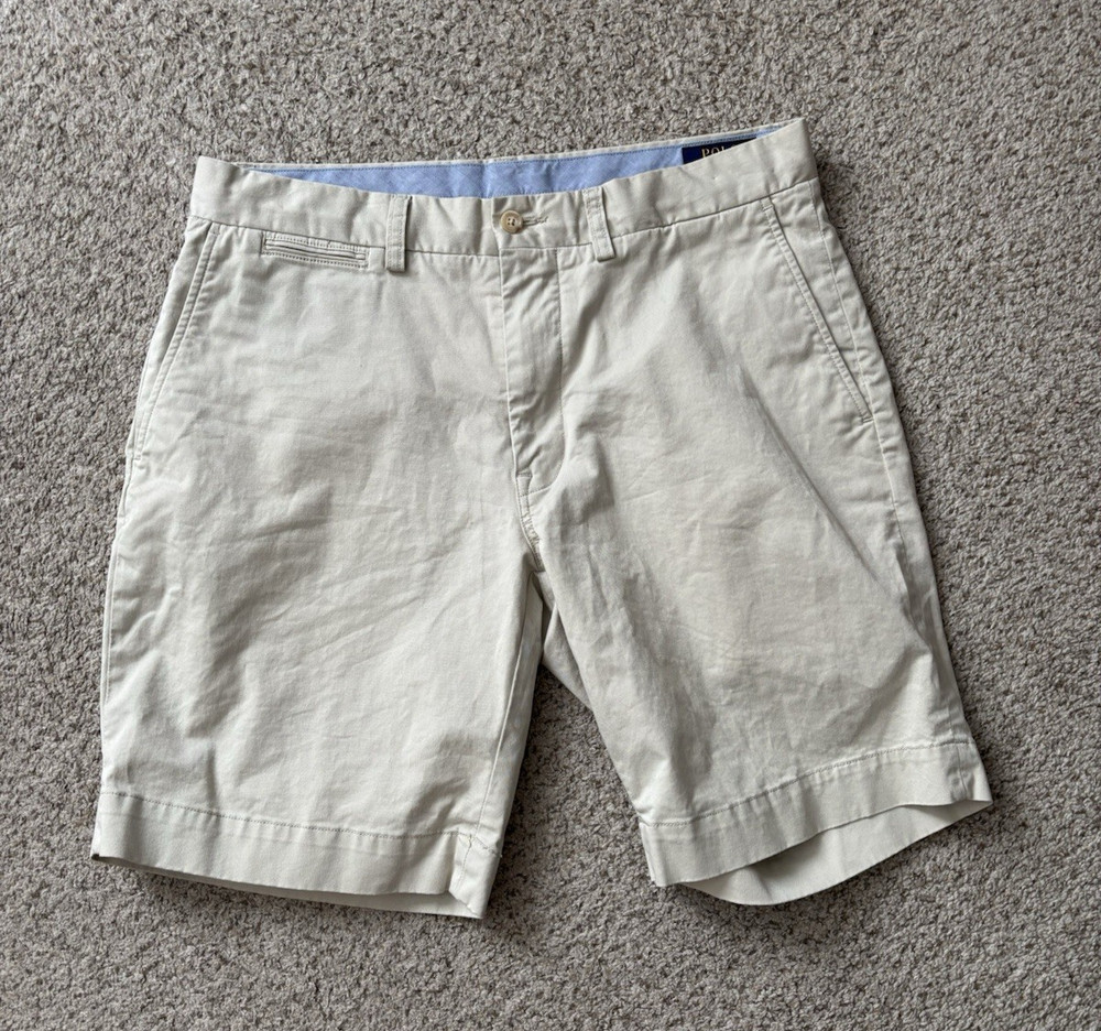 Polo Ralph Lauren Shorts Mens Sz 32 Pearl White Classic Fit Chino Shorts Preppy
