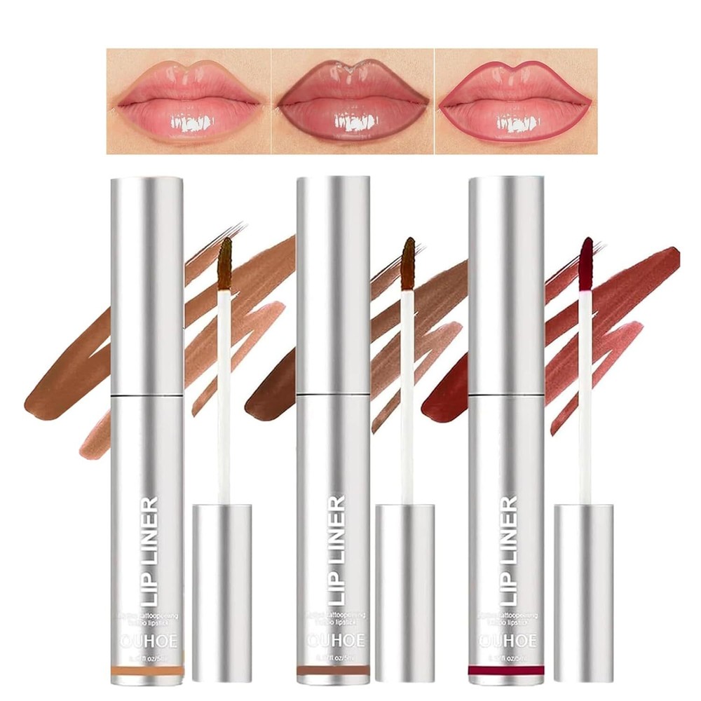 3 Colors Peel Off Lip Liner Tattoo, Peel Off Lip Stain with Matte Finish, Lon...