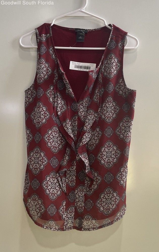 Ann Taylor Womens Multicolor V-Neck Sleeveless Pullover Blouse Top Size Medium