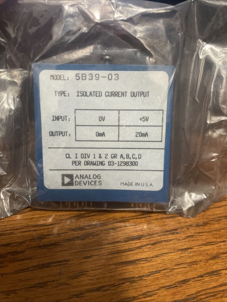 Analog Devices 5B39-03 Isolated Current Output Module 0-5V Input to 0-20mA - New