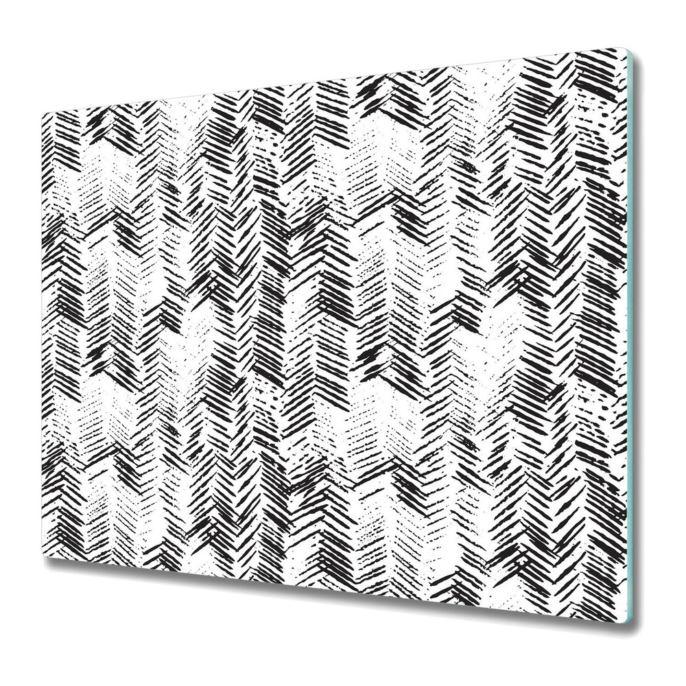 Glass Kitchen Chopping Board Worktop Saver Messy Herringbone Herringbone 60x52