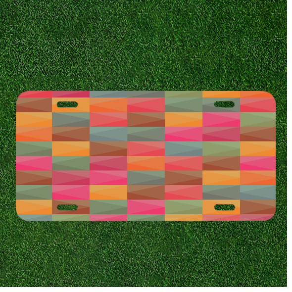 Personalized Car License Plate with Geometric Abstract Design