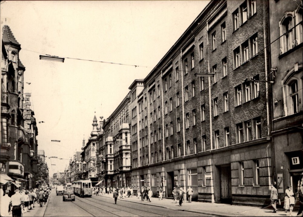 RPPC Street Gliwice Silesia Poland vintage postcard x911