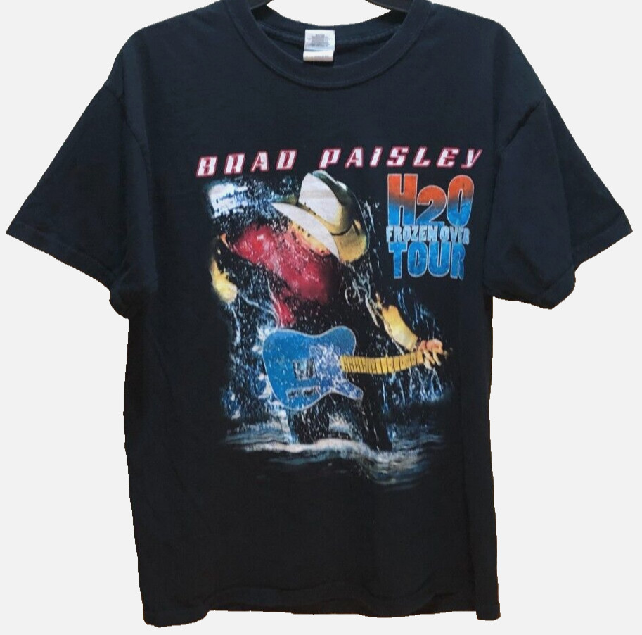 Brad Paisley H20 Frozen Over Tour Black C&W 2010 Concert T-Shirt L