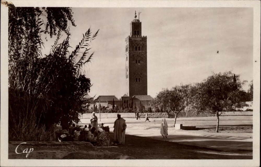 RPPC Koutoubia Mosque Marrakech Morocco vintage postcard x874
