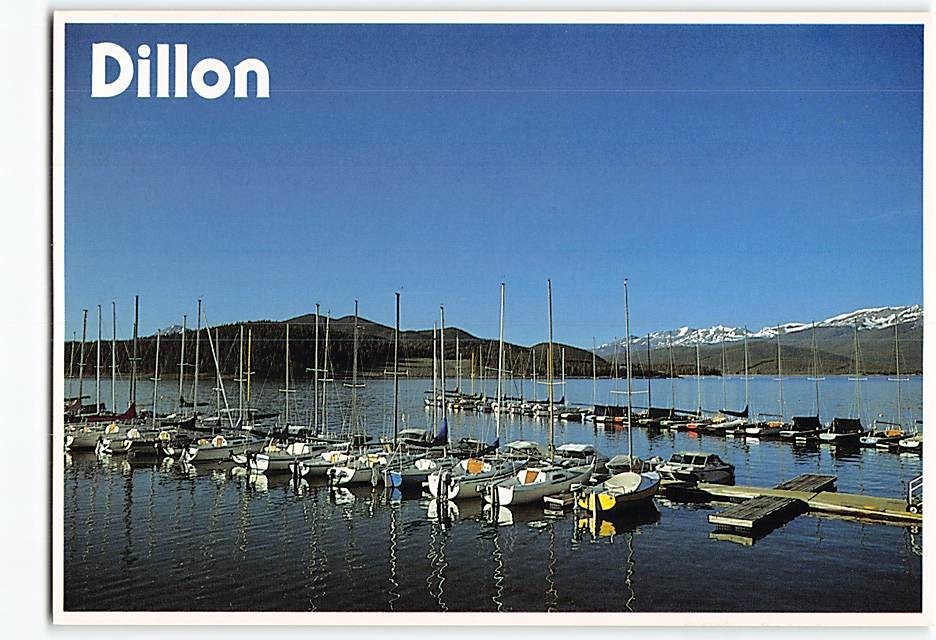 Postcard Boats Docked on Dillon Reservoir Colorado USA