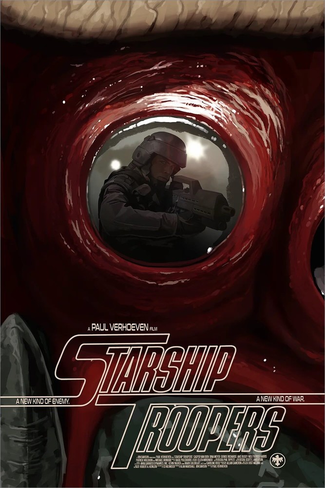 Starship Troopers Bug 02 by Yvan Quinet 12/100 24x36 Screen Print Movie PosterEdition # 12 of 100, 24” x 36” Size, New Condition