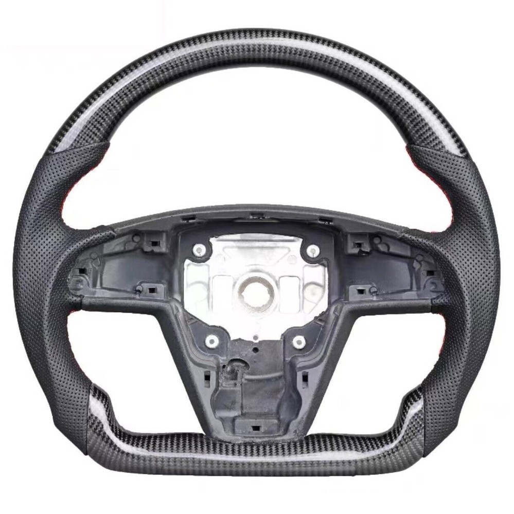 Real Carbon Fiber Flat Steering Wheel For Tesla Model X Model S 2021-2023