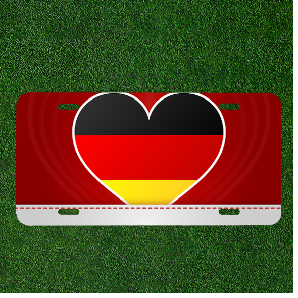 Custom Personalized German License Plate with Postcard Banner Flag for Cars