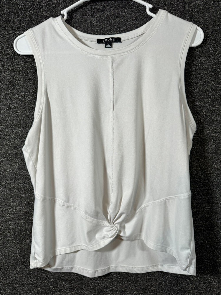 Zobha Women’s White Tank Top Knotted Size L