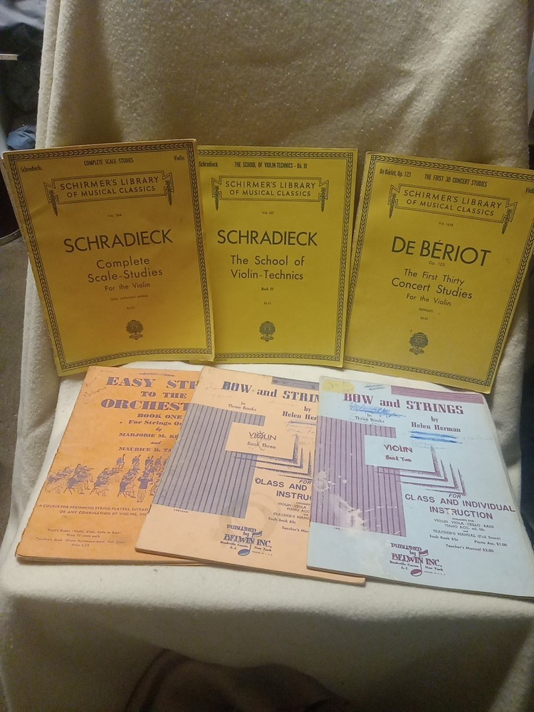 VIOLIN, STUDIES  Sheet Music Book Lot Of 9
