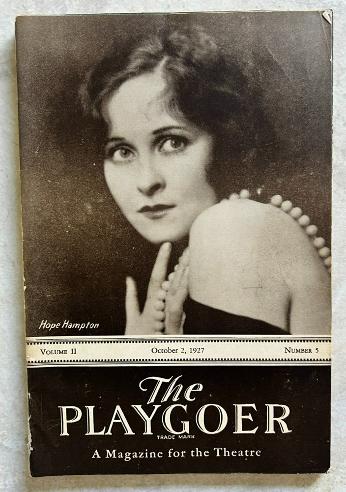 1927 The Playgoer Theatre Magazine, Detroit, Michigan  Actress Hope Hampton