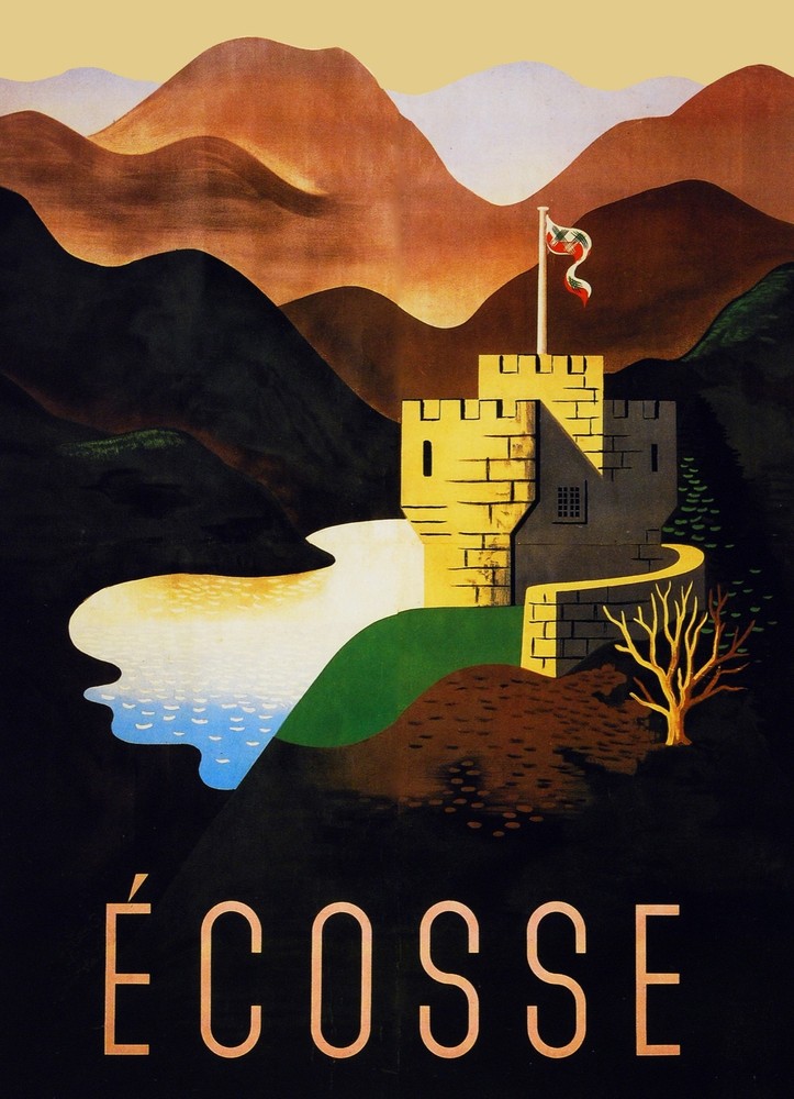 Ecosse French Travel Decorative Poster.Home room interior Art Design.2859