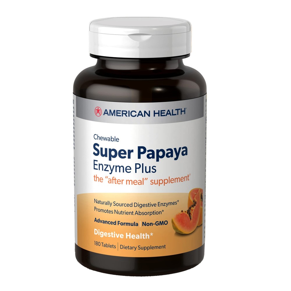 Super Papaya Enzyme Plus - 180 Chewable - The After-Meal - Non-GMO - 60 Servings