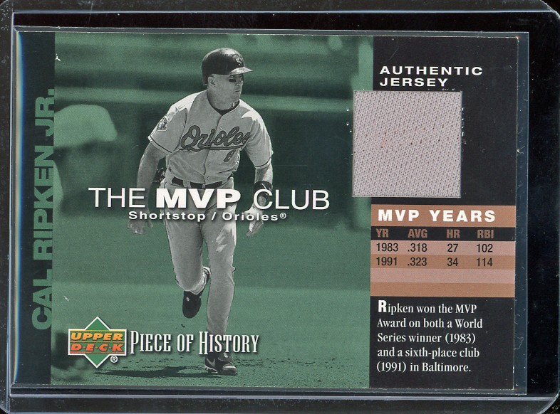 2002 Upper Deck Piece of History #M-CR Cal Ripken Jr. MVP Club Jersey