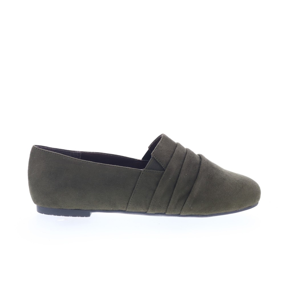 Ros Hommerson Donut 63002-66 Womens Green Narrow Suede Loafer Flats Shoes