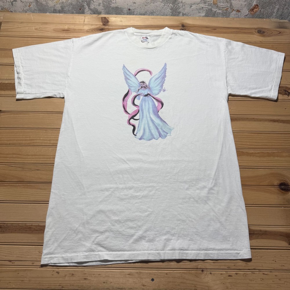 Vintage 90s Angel Wings Dove Single Stitch Graphic T-Shirt USA Made - One Size