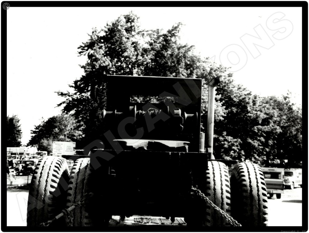 Vtg. Mack Trucks AC New Metal Sign: Vintage Mack on Flatbed Truck Show Display