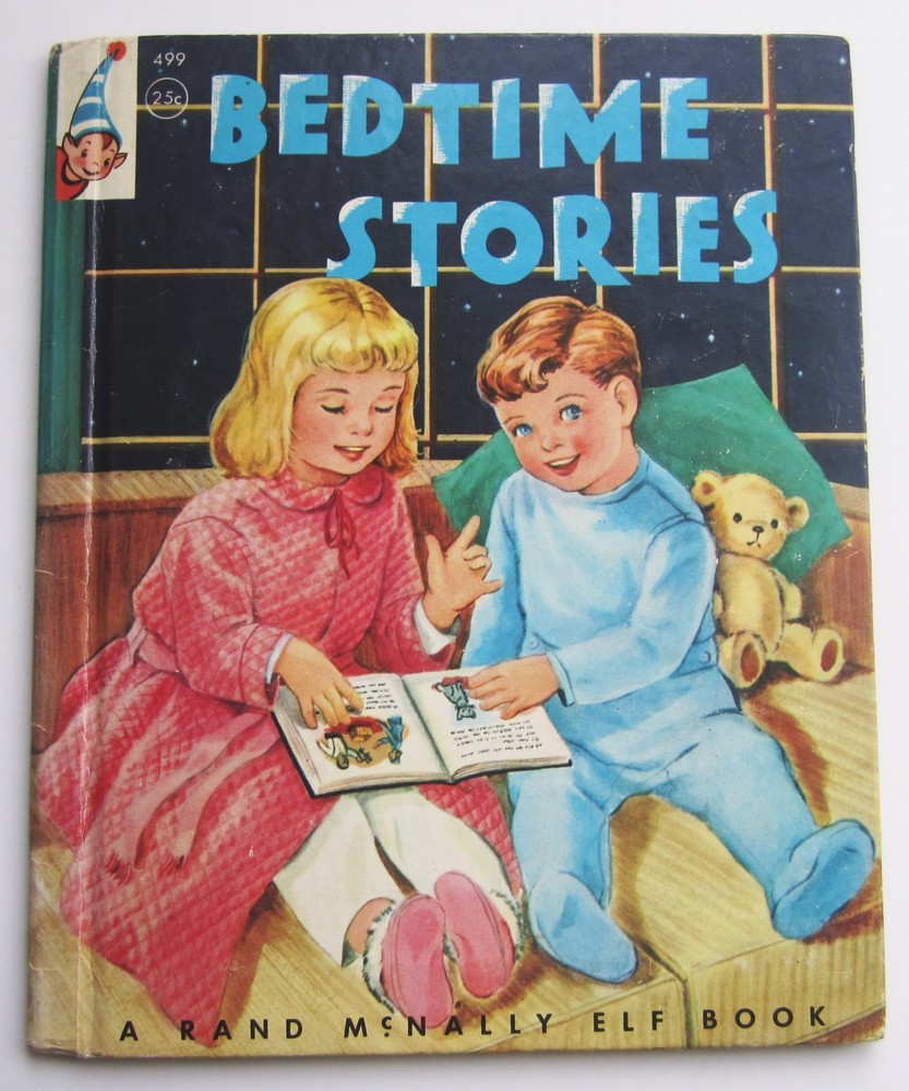 1955 BEDTIME STORIES Hardcover Elf Book Rand McNally 50s Mabel Watts Childrens