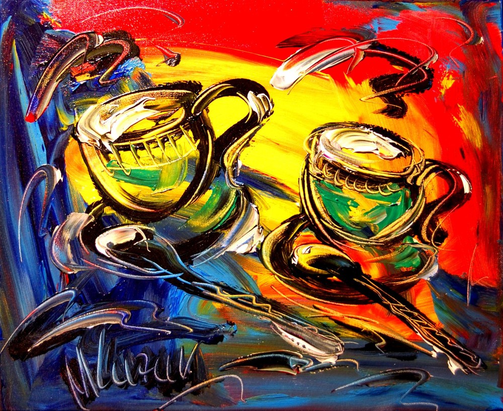 COFFEE TIME IMPRESSIONIST IMPASTO ARTIST  Original  CANVAS Painting 45gH4H