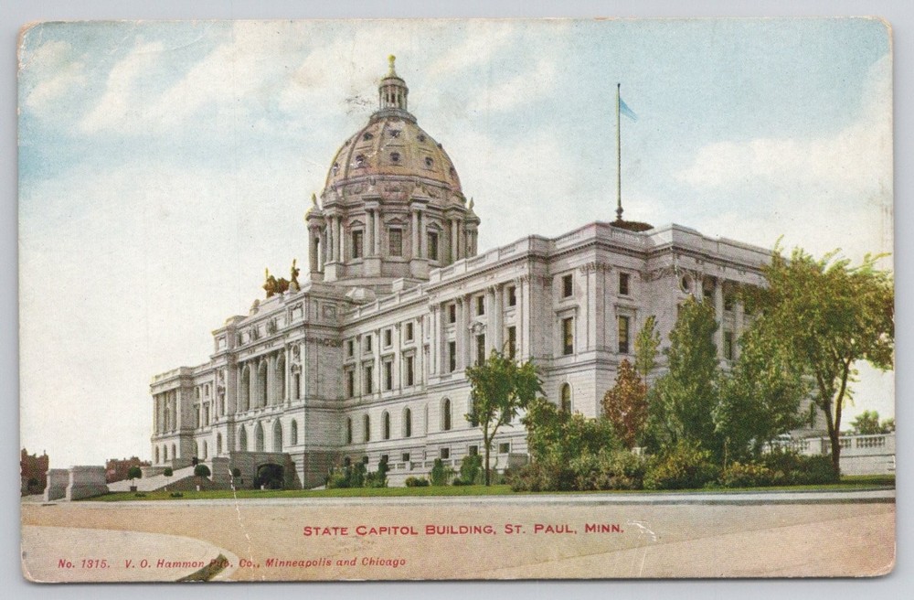 Minnesota State Capitol St. Paul Vintage Postcard V.O. Hammon Publisher