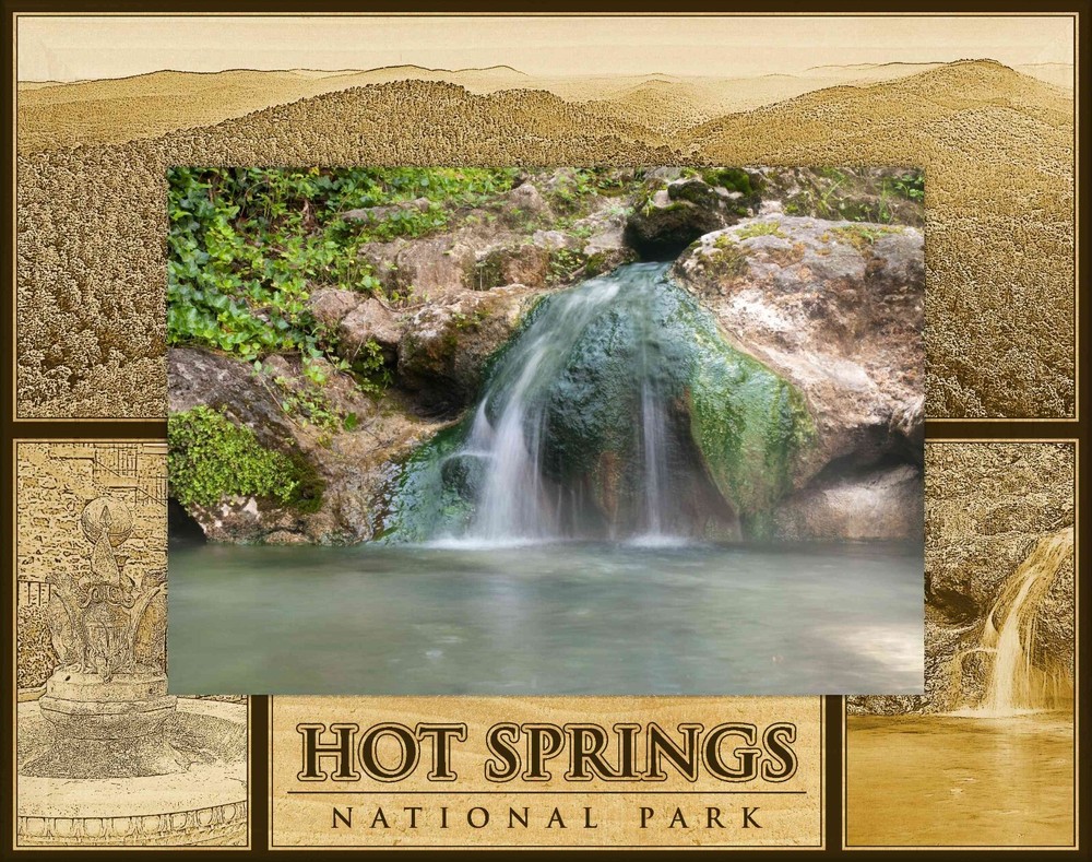 Hot Springs National Park Laser Engraved Wood Picture Frame Landscape (4 x 6)