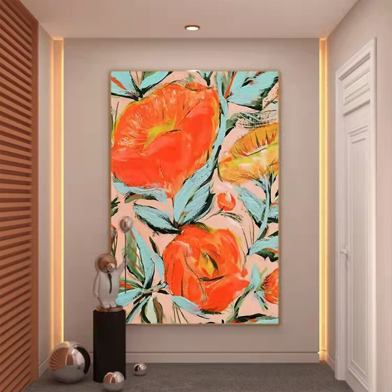 Abstract Canvas Painting Hand Painted Palette Knife Flowers Oil Painting Modern