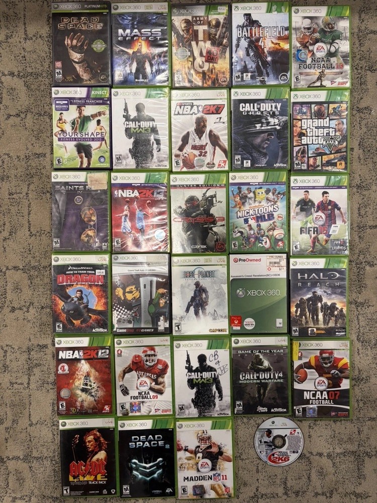 Lot Of 29 Xbox 360 Games: COD Dead Space Saints Row Crysis Lost Planet Halo NCAA