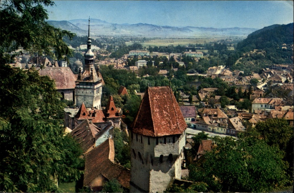 Sighisoara Transylvania Romania vintage postcard c485