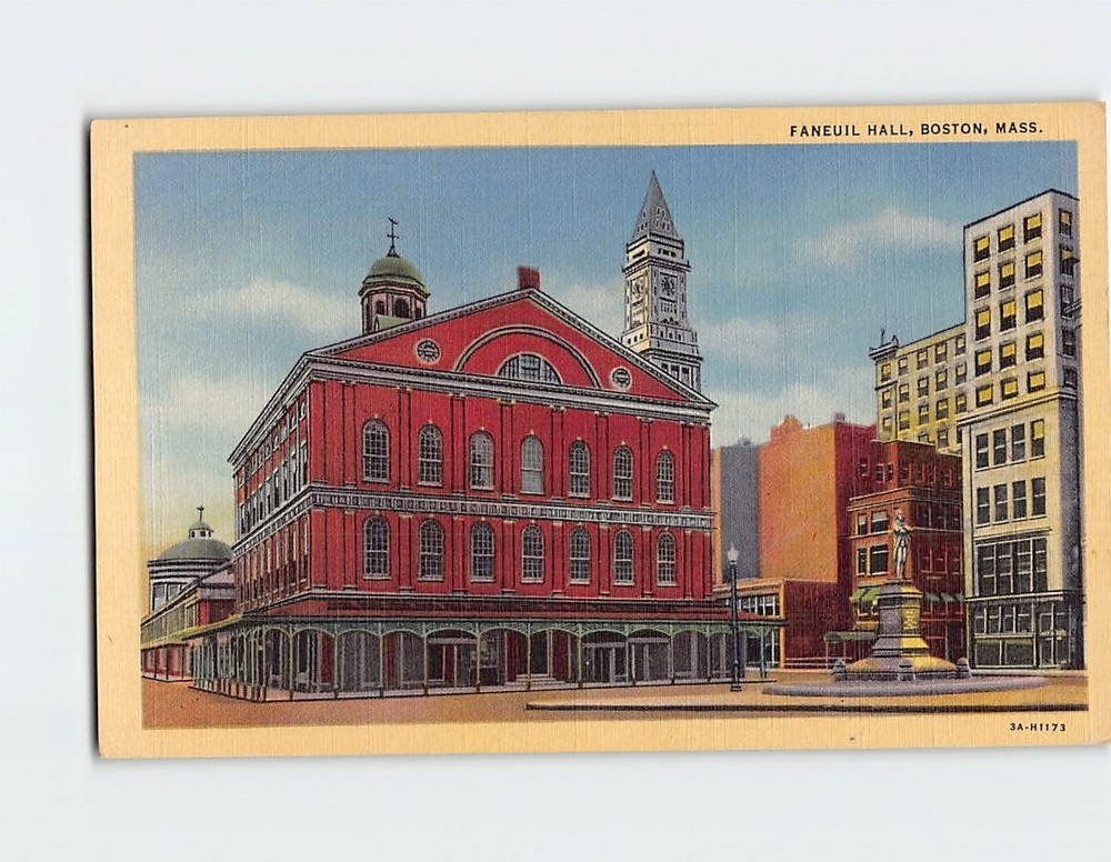 Postcard Faneuil Hall Boston Massachusetts