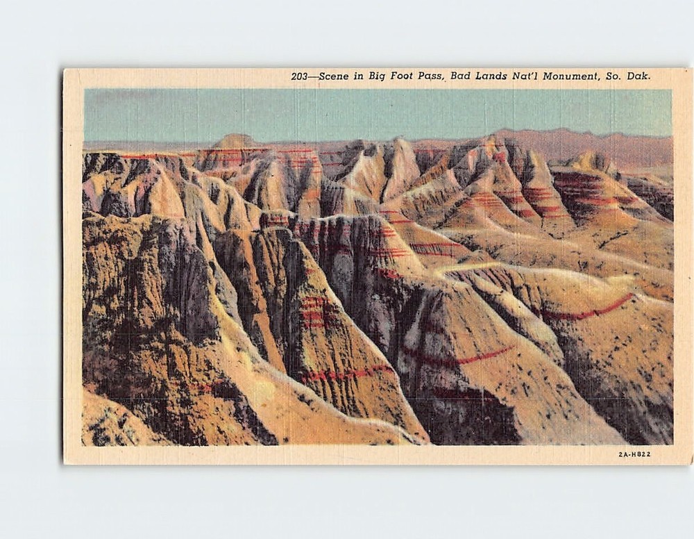 Postcard Scene in Big Foot Pass Bad Lands National Monument South Dakota USA