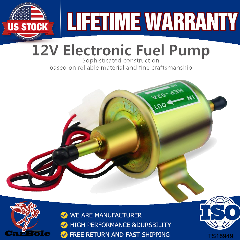 HEP-02A Universal Gas Diesel Inline 4-7 PSI Low Pressure Electric Fuel Pump 12V
