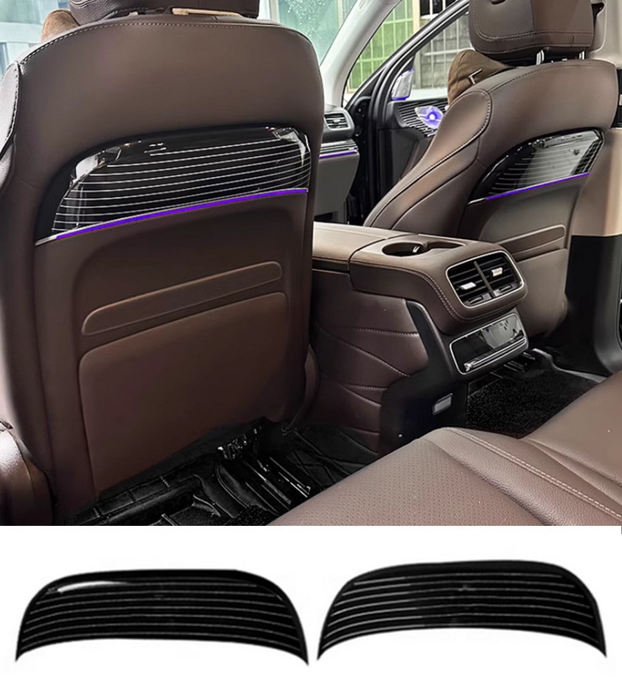 For Benz GLS X167 2020-2024 ABS Piano Black Car Seat Rear back panel Trim 2pcs