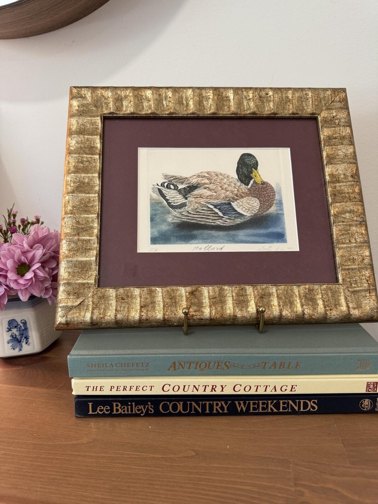 Framed Vintage Duck Painting Artwork Signed by Artist