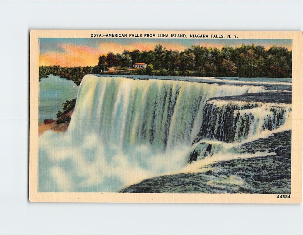 Postcard American Falls from Luna Island Niagara Falls New York USA