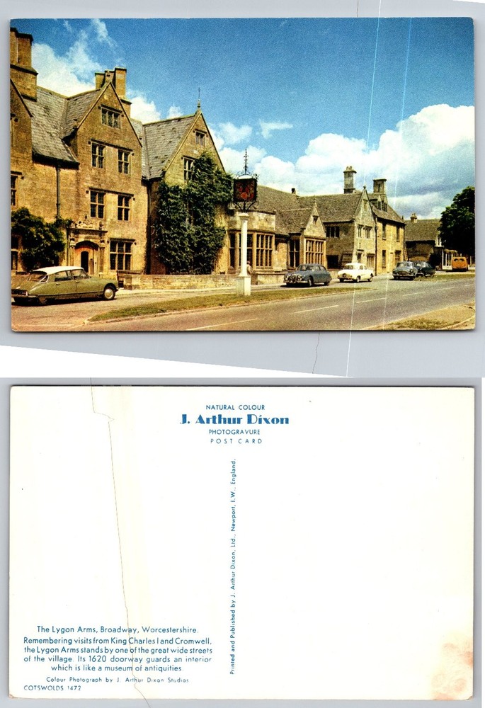 Lygon Arms Broadway Cotswolds J. Arthur Dixon Photogravure Postcard 1960s