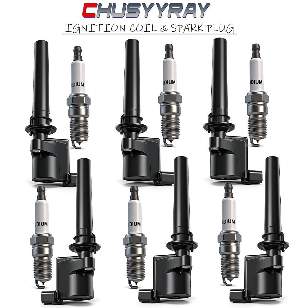 Pack 6 Ignition Coil Platinum Spark Plug for 2003-2008 Ford Escape 3.0L V6