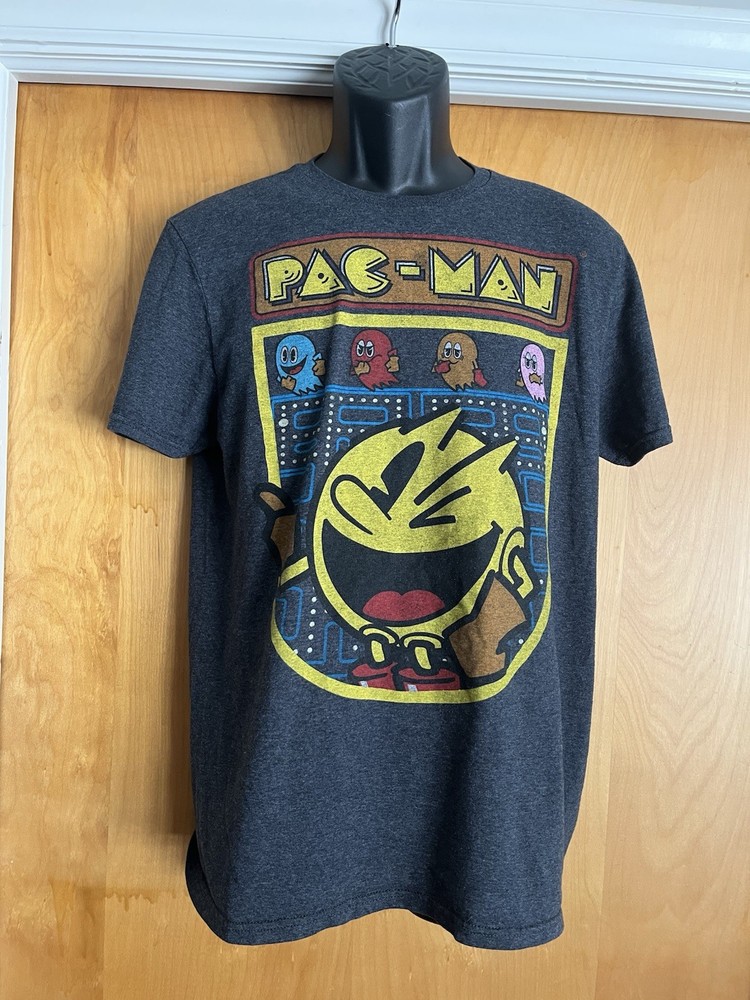 Pac-Man Men's Casual Crew Neck Short Sleeve T-Shirt Graphic Print, Size Medium