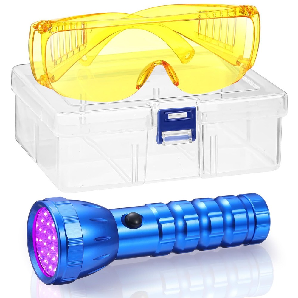 AC Leak Detector Kit AC UV Oil Dye Leak Detection includes LED Flashlight and UV-image