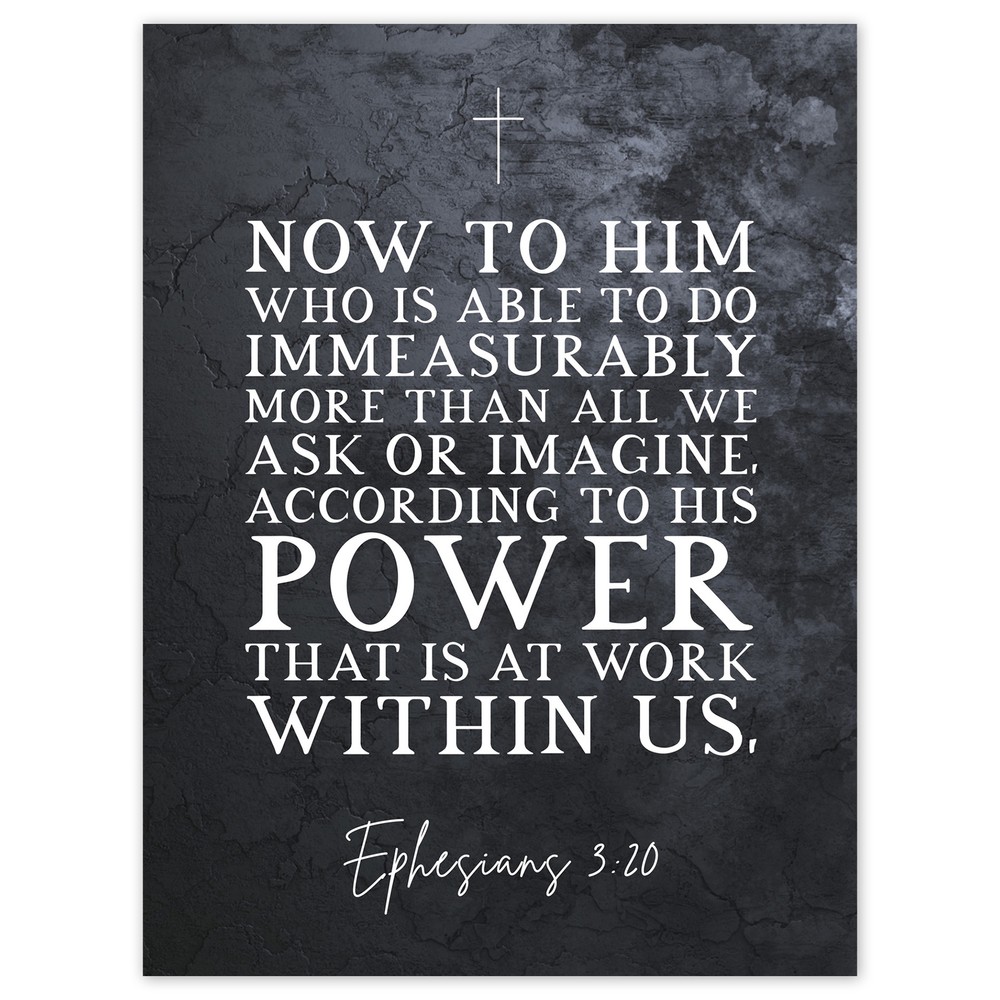 Ephesians 3 20 Inspirational Bible Verse Christian Wall Art Poster - God's Power at Work Within Us
