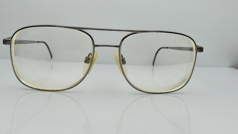 Vintage Luxottica LU1295 Gray Aviator Italy Sunglasses FRAMES ONLY