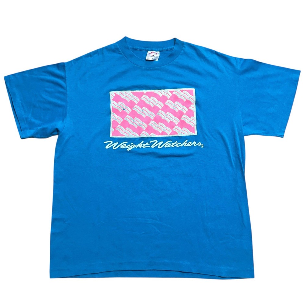 vintage 80s single stitch Hanes Weight Watchers Double Sided Promo T-Shirt SZ XL