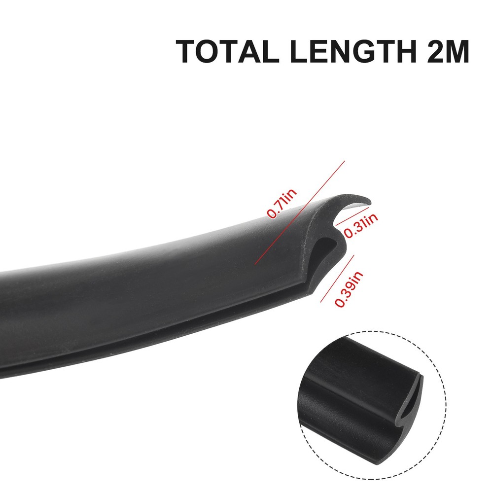 2M Automobile Seal Edge Trim Top Windshield Soundproof Waterproof Weatherstrip