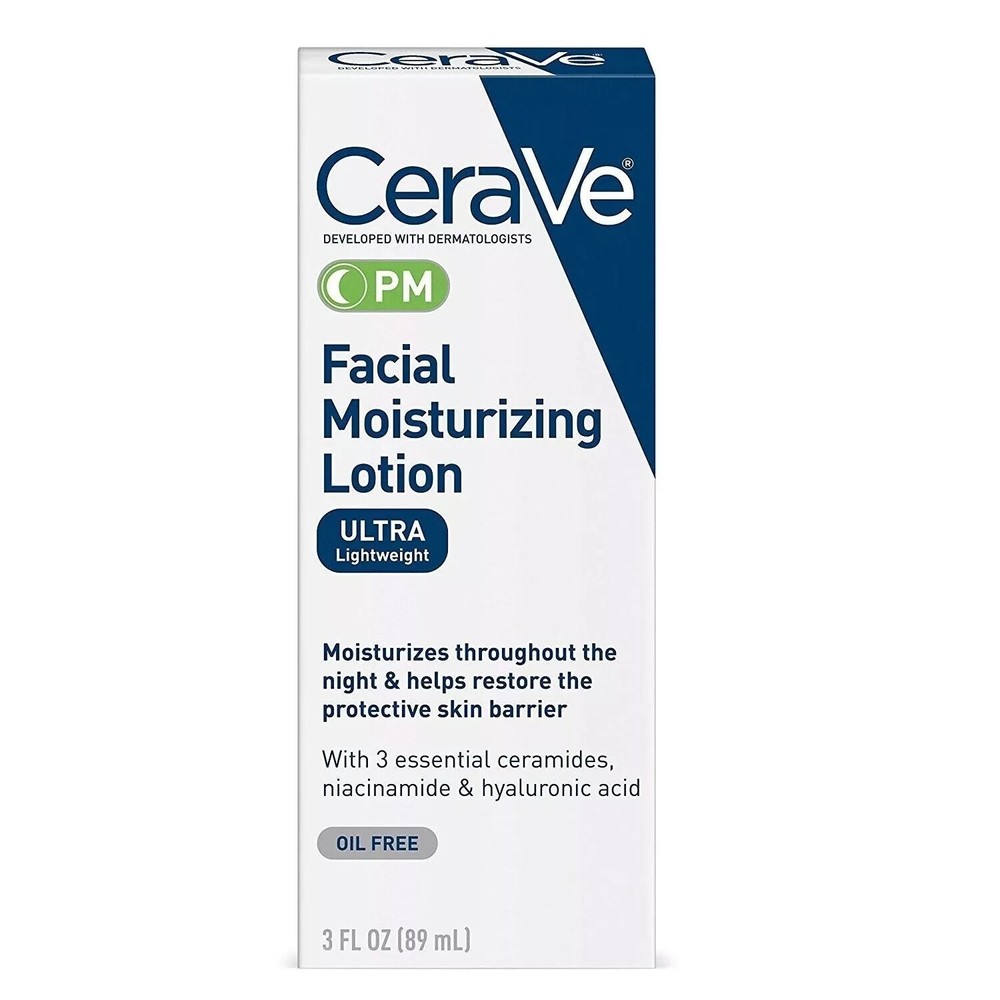 CeraVe PM Ultra Lightweight Facial Moisturizing Lotion 3 oz