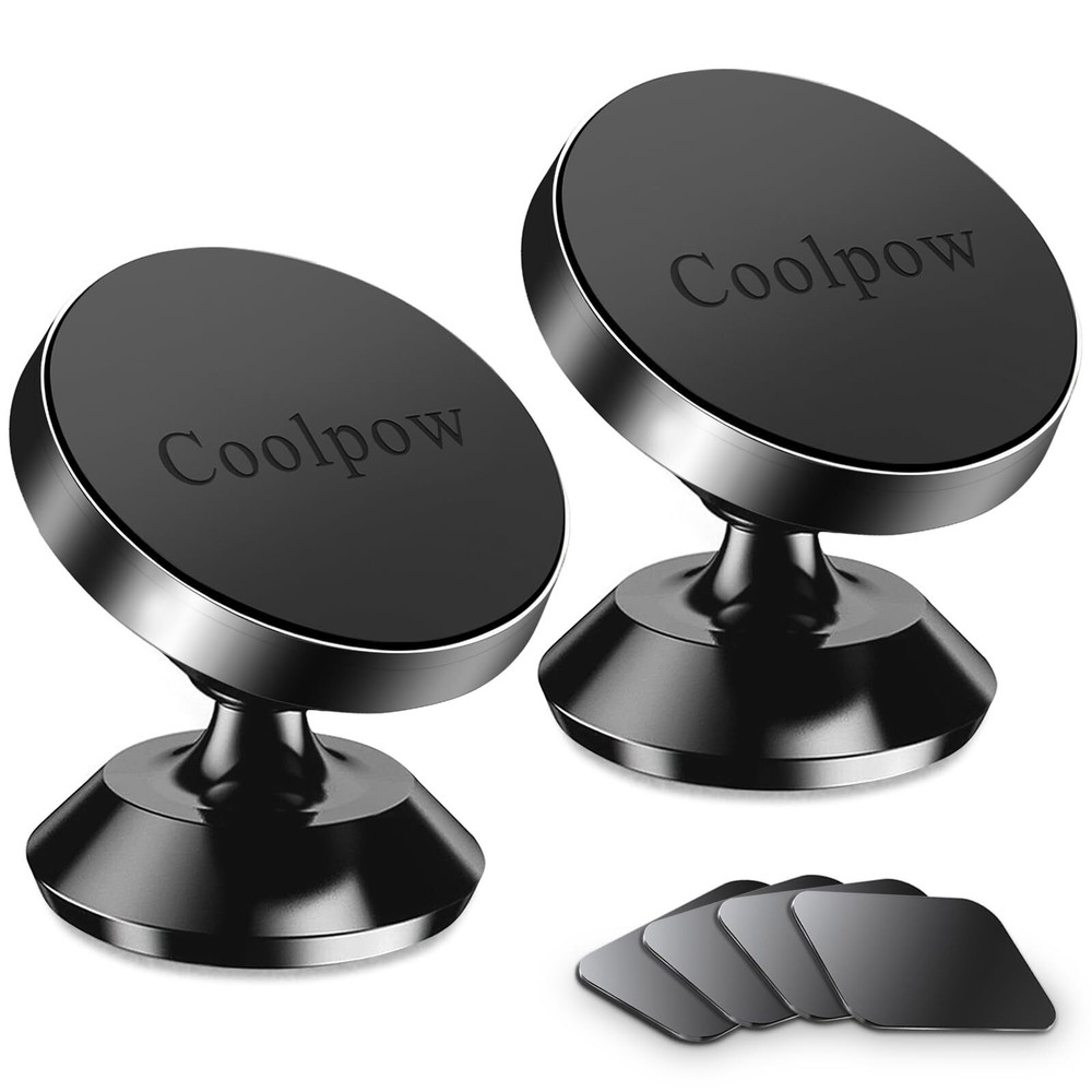 2-Pack Magnetic Car Phone Mount with Strong Magnet for Secure Hold
