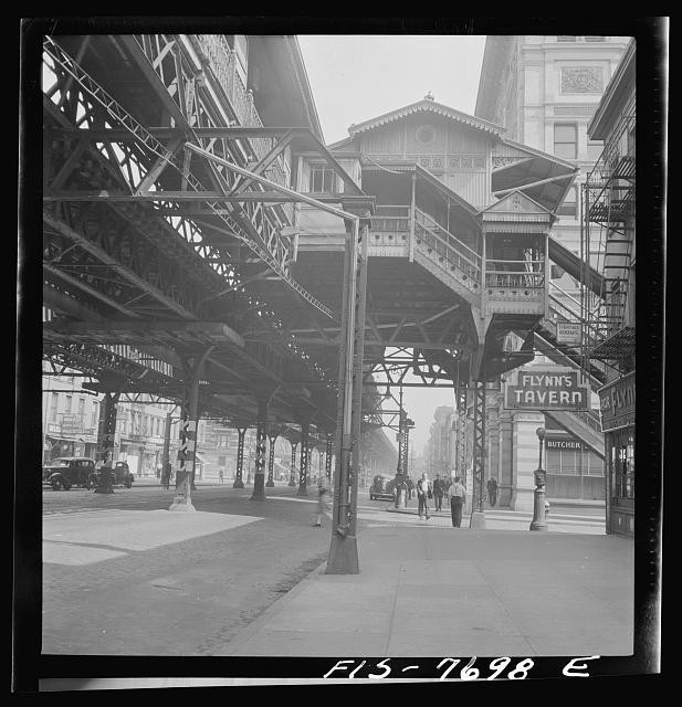 Photo:New York NY 1942 Third Avenue Elevated Railway at 18th Street
